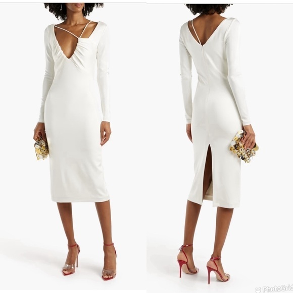 ET OCHS Dresses & Skirts - ET OCHS Bella ruched satin-jersey midi dress